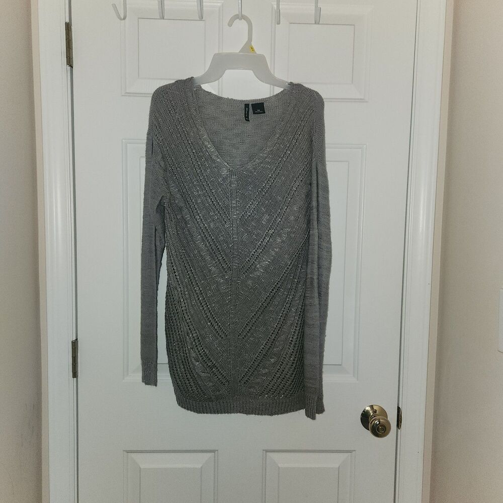 ND New Directions Petite Sweater Size PM Long Sleeve Gray Acrylic